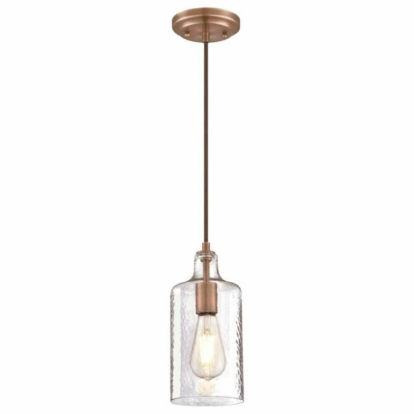 Brilliantbulb Mini Pendant with Clear Textured Glass - Washed Copper BR2690136